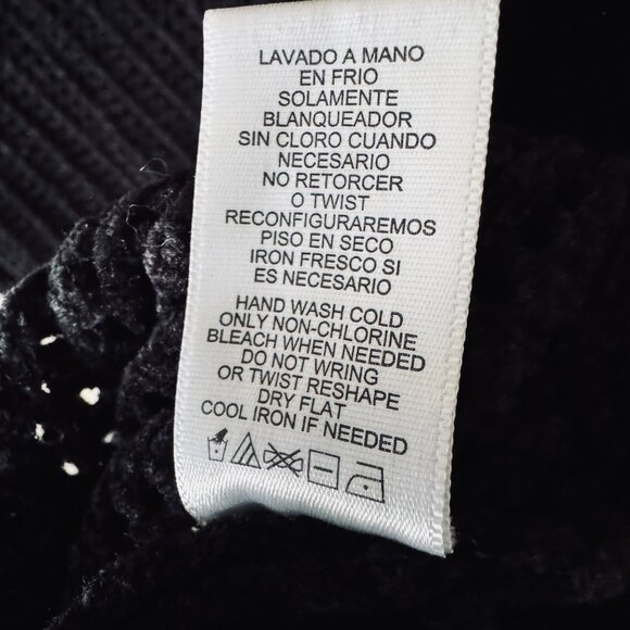 Elie Tahari Open Back Knit Fishnet Mock Neck Sweater Black Lagenlook Whimsigoth - Picture 12 of 16